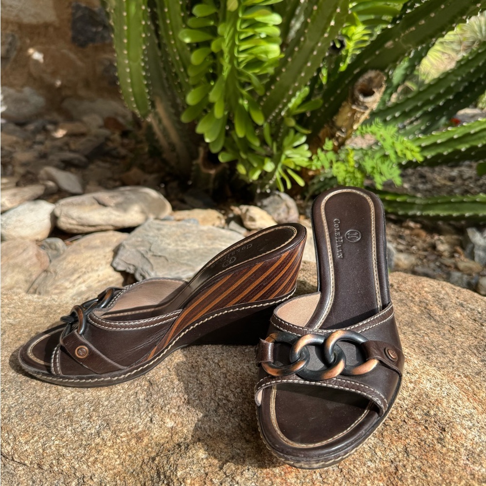 Cole Haan Brown Leather Wedges Size 8